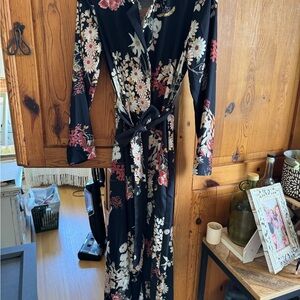 Mango Black Floral Print Dress